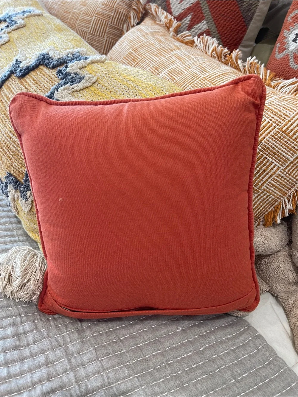 Pier 1 Embroidered Kitty Pumpkin Accent Pillow